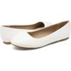 DREAM PAIRS Women’s Sole-Simple Wide Width Flats, Ballerina Walking Flats, Comfortable Slip on Shoes(White/Pu)