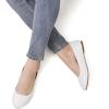 DREAM PAIRS Women’s Sole-Simple Wide Width Flats, Ballerina Walking Flats, Comfortable Slip on Shoes(White/Pu)