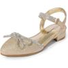 DREAM PAIRS Girls Sandals Closed Toe Dress Low Heels Pointed Toe Pump Flower Shoes for Little Big Kids Wedding Princess Party