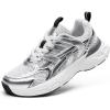 DREAM PAIRS Kids Sneakers Tennis Running Shoes Lace-up Unisex LilLegends Lightweight Breathable Walking Shoes, Size 6 Big Kid, Silver, SDFS2415K