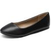 DREAM PAIRS Women’s Sole-Simple Wide Width Flats, Ballerina Walking Flats, Comfortable Slip on Shoes(Black/Pu)