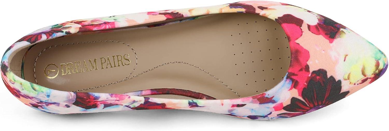 image:imageDREAM PAIRS Womens Dress Pointed Toe Flats Ballet Comfort Soft Slip On Casual Flat Shoes for Work Office BusinessFloralclassic