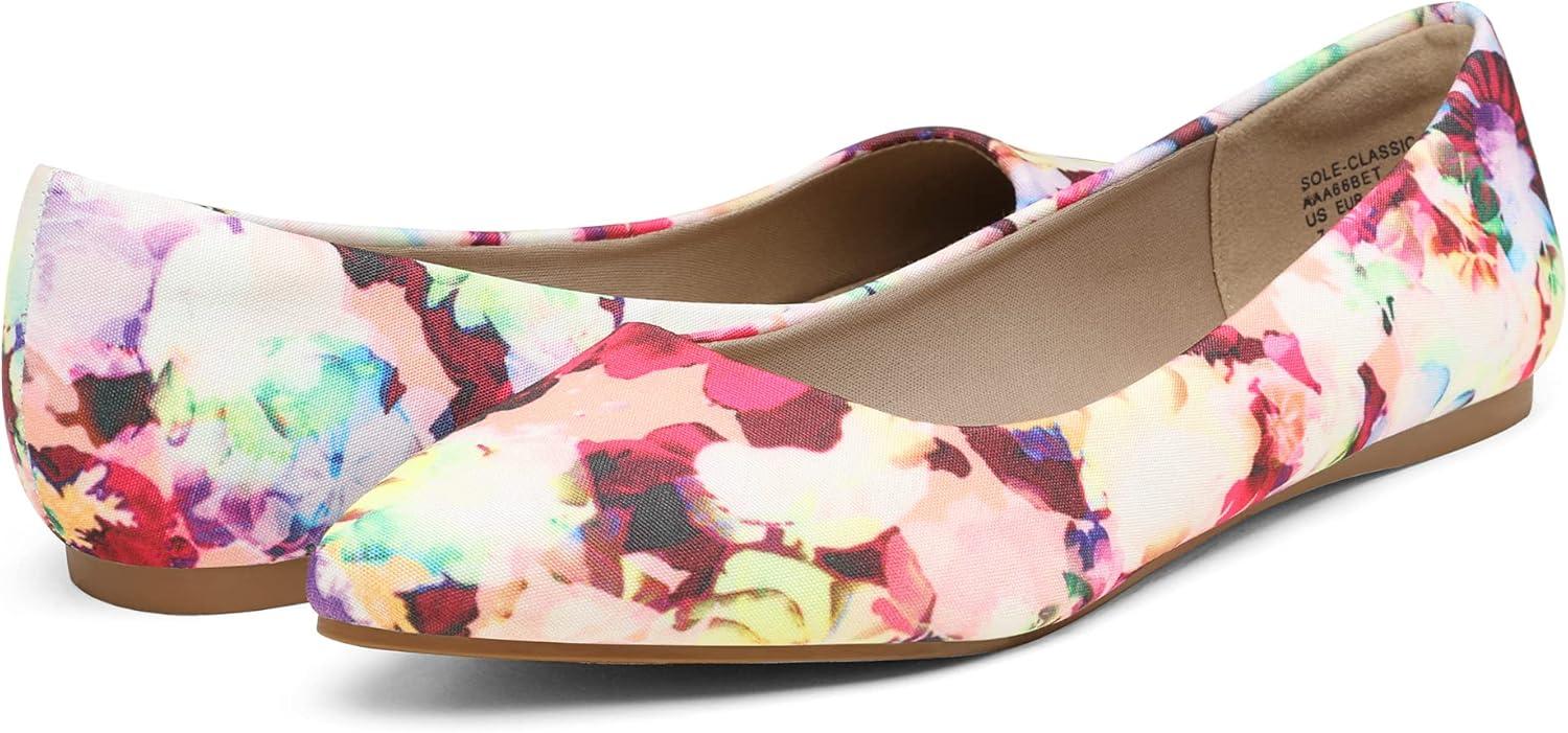 image:imageDREAM PAIRS Womens Dress Pointed Toe Flats Ballet Comfort Soft Slip On Casual Flat Shoes for Work Office BusinessFloralclassic