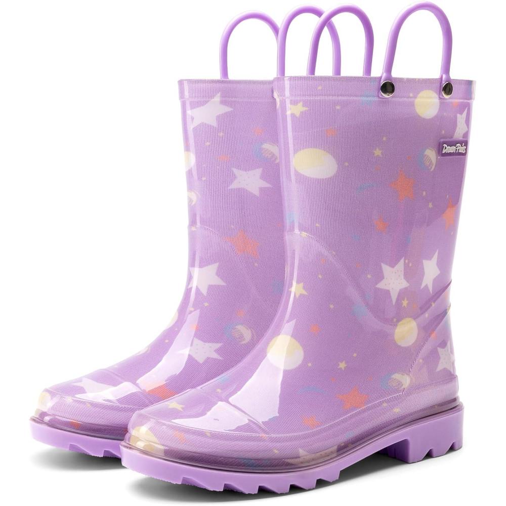 image:imageDREAM PAIRS Kids Rain Boots Cute Lightweight Waterproof with Pullon Handles for Girls amp Boys Toddler Outdoor PlayPurple