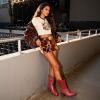 DREAM PAIRS Cowboy Boots for Women, Mid Calf Cowgirl Boots with Embroidery Round Toe Western Chunky Low Heel Shoes(Red)