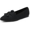 DREAM PAIRS Flats for Women Pointed Toe Foldable Knit Ballet Flats Comfortable Slip-On Dress Shoes Elegant Bow Flats for Work Office Business Casual Travel(Black)