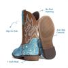 DREAM PAIRS Girls Cowgirl Boots Glitter Toddler Cowboy Boots Child Mid Calf Riding Shoes Party Birthday Dress Up for Toddler/Little/Big Kid(Blue)
