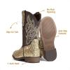 DREAM PAIRS Girls Cowgirl Boots Glitter Toddler Cowboy Boots Child Mid Calf Riding Shoes Party Birthday Dress Up for Toddler/Little/Big Kid(Gold)