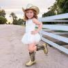 DREAM PAIRS Girls Cowgirl Boots Glitter Toddler Cowboy Boots Child Mid Calf Riding Shoes Party Birthday Dress Up for Toddler/Little/Big Kid(Gold)