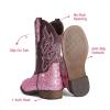 DREAM PAIRS Girls Cowgirl Boots Glitter Toddler Cowboy Boots Child Mid Calf Riding Shoes Party Birthday Dress Up for Toddler/Little/Big Kid(Pink)