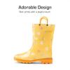 DREAM PAIRS Kids Rain Boots Cute Lightweight Waterproof with Pull-on Handles for Girls & Boys Toddler Outdoor Play(Orange)