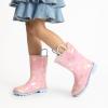 DREAM PAIRS Kids Rain Boots Cute Lightweight Waterproof with Pull-on Handles for Girls & Boys Toddler Outdoor Play(Pink)