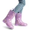DREAM PAIRS Kids Rain Boots Cute Lightweight Waterproof with Pull-on Handles for Girls & Boys Toddler Outdoor Play(Purple)