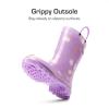 DREAM PAIRS Kids Rain Boots Cute Lightweight Waterproof with Pull-on Handles for Girls & Boys Toddler Outdoor Play(Purple)