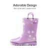 DREAM PAIRS Kids Rain Boots Cute Lightweight Waterproof with Pull-on Handles for Girls & Boys Toddler Outdoor Play(Purple)