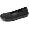 DREAM PAIRS Women’s Ballet Flats Dressy Arch Support Wide Toe Box Knit Flats Comfortable Round Toe Slip On Travel Work Business Office Barefoot Shoes(Black)