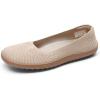 DREAM PAIRS Women’s Ballet Flats Dressy Arch Support Wide Toe Box Knit Flats Comfortable Round Toe Slip On Travel Work Business Office Barefoot Shoes(Nude)