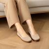 DREAM PAIRS Women’s Ballet Flats Dressy Arch Support Wide Toe Box Knit Flats Comfortable Round Toe Slip On Travel Work Business Office Barefoot Shoes(Nude)