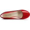 DREAM PAIRS Women’s Dress Comfortable Low Heel Pump Shoes(Red/Pat)