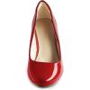 DREAM PAIRS Women’s Dress Comfortable Low Heel Pump Shoes(Red/Pat)