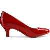 DREAM PAIRS Women’s Dress Comfortable Low Heel Pump Shoes(Red/Pat)