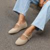 DREAM PAIRS Women’s Mary Jane Ballet Flat Shoes Dressy Foldable Knit Flats with Arch Support Comfortable for Casual Work Office(Nude)