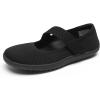 DREAM PAIRS Women’s Mary Jane Ballet Flats Barefoot Knit Wide Toe Box Arch Support Flat Shoes for Women Dressy Casual Office Business Work Travel Walk(Black)