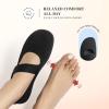 DREAM PAIRS Women’s Mary Jane Ballet Flats Barefoot Knit Wide Toe Box Arch Support Flat Shoes for Women Dressy Casual Office Business Work Travel Walk(Black)