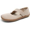 DREAM PAIRS Women’s Mary Jane Ballet Flats Barefoot Knit Wide Toe Box Arch Support Flat Shoes for Women Dressy Casual Office Business Work Travel Walk(Nude)