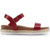 DREAM PAIRS Women’s Open Toe Ankle Strap Espadrille Casual Flatform Platform Wedge Sandals(Red-pu)