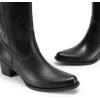 DREAM PAIRS Women’s Square Toe Cowboy Mid Calf Western Boots(Black-pu)