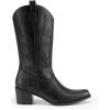 DREAM PAIRS Women’s Square Toe Cowboy Mid Calf Western Boots(Black-pu)