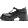 DREAM PAIRS Women’s T-Strap Mary Jane Shoes Low Platform Chunky Block Heels Closed Toe Work Pumps Comfortable Round Toe Dress Wedding Party Shoes(Black-pu)