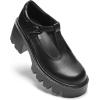 DREAM PAIRS Women’s T-Strap Mary Jane Shoes Low Platform Chunky Block Heels Closed Toe Work Pumps Comfortable Round Toe Dress Wedding Party Shoes(Black-pu)