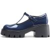 DREAM PAIRS Women’s T-Strap Mary Jane Shoes Low Platform Chunky Block Heels Closed Toe Work Pumps Comfortable Round Toe Dress Wedding Party Shoes(Navy)