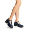 DREAM PAIRS Women’s T-Strap Mary Jane Shoes Low Platform Chunky Block Heels Closed Toe Work Pumps Comfortable Round Toe Dress Wedding Party Shoes(Navy)