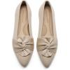 DREAM PAIRS Flats for Women Pointed Toe Foldable Knit Ballet Flats Comfortable Slip-On Dress Shoes Elegant Bow Flats for Work Office Business Casual Travel(Nude)