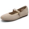 DREAM PAIRS Women’s Mary Jane Ballet Flat Shoes Dressy Foldable Knit Flats with Arch Support Comfortable for Casual Work Office(Nude)