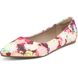 DREAM PAIRS Women’s Dress Pointed Toe Flats Ballet Comfort Soft Slip On Casual Flat Shoes for Work Office Business(Floral-classic)