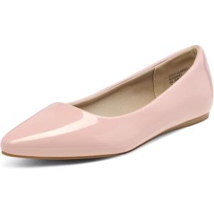 DREAM PAIRS Women’s Dress Pointed Toe Flats Ballet Comfort Soft Slip On Casual Flat Shoes for Work Office Business(Nude-pat)