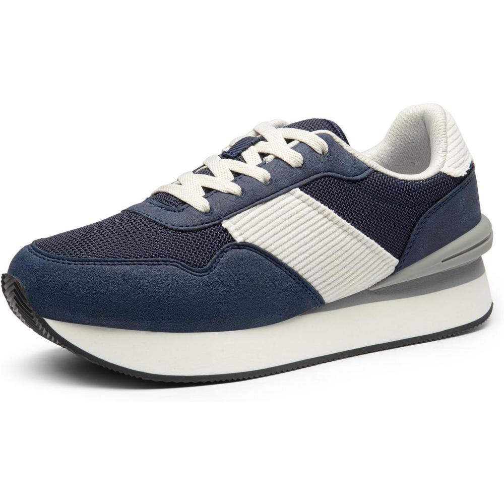 image:imageDREAM PAIRS Women Sneakers Tennis Ray Walking Platform Chunky Comfortable Lightweight Lace Up Casual Fashion SneakerBlue
