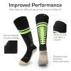 DREAM PAIRS Boys Girls Soccer Cleats Youth Firm Groud Athletic Outdoor Trainning Football Shoes with Soccer Socks(Black/Neon Green)