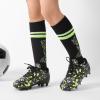 DREAM PAIRS Boys Girls Soccer Cleats Youth Firm Groud Athletic Outdoor Trainning Football Shoes with Soccer Socks(Black/Neon/Green)