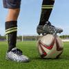 DREAM PAIRS Boys Girls Soccer Cleats Youth Firm Groud Athletic Outdoor Trainning Football Shoes with Soccer Socks(Dark Grey/Navy)