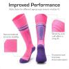 DREAM PAIRS Boys Girls Soccer Cleats Youth Firm Groud Athletic Outdoor Trainning Football Shoes with Soccer Socks(Fuchsia/Pink/Royal/Blue)