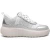 DREAM PAIRS Women Chunky City Tweed Comfortable Casual Platform Fashion Sneaker(Silver)