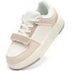 DREAM PAIRS Women Platform Chunky Sneakers Leather Oli Casual Fashion Sneaker(White/Beige)