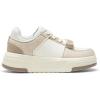 DREAM PAIRS Women Platform Chunky Sneakers Leather Oli Casual Fashion Sneaker(White/Beige)