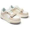 DREAM PAIRS Women Platform Chunky Sneakers Leather Oli Casual Fashion Sneaker(White/Beige)