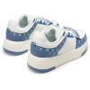 DREAM PAIRS Women Platform Chunky Sneakers Leather Oli Casual Fashion Sneaker(White/Blue)